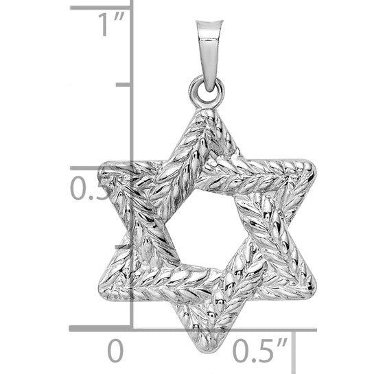 Textured Solid Star of David Pendant