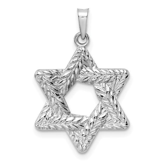 Textured Solid Star of David Pendant