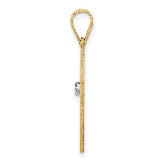 La Simple Croix Diamanté, Gold Cross Pendant