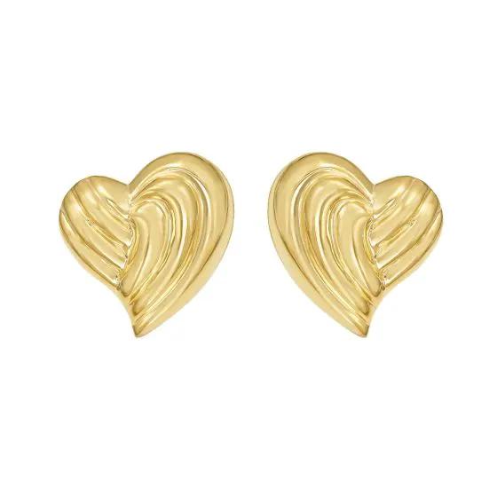 Gold Over Silver Radiant Heart Earrings