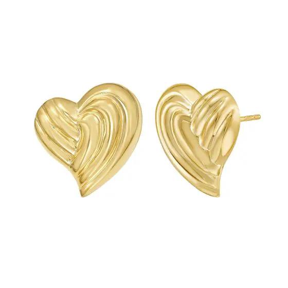 Gold Over Silver Radiant Heart Earrings