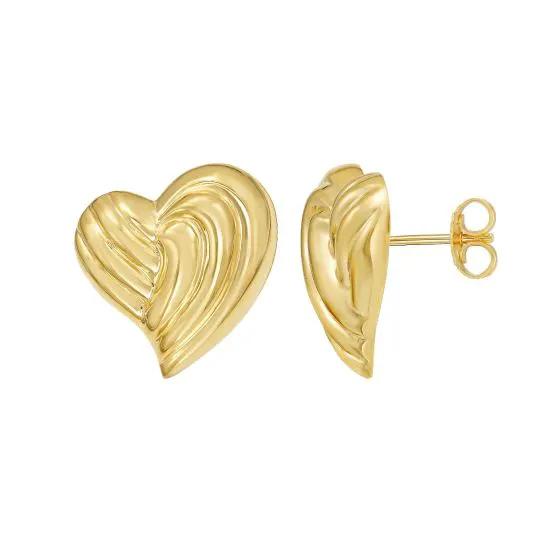 Gold Over Silver Radiant Heart Earrings