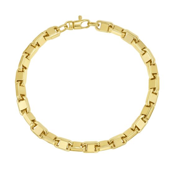 14K Yellow Gold Alternating Mariner Bracelet