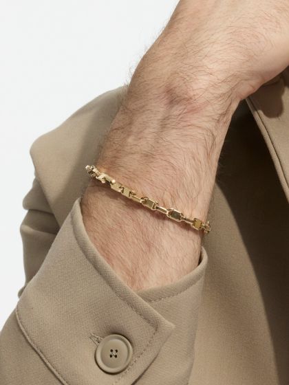 14K Yellow Gold Alternating Mariner Bracelet