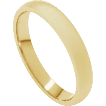Classic 3mm Standard Fit Half Round Band - Bead Blast/Matte Finish