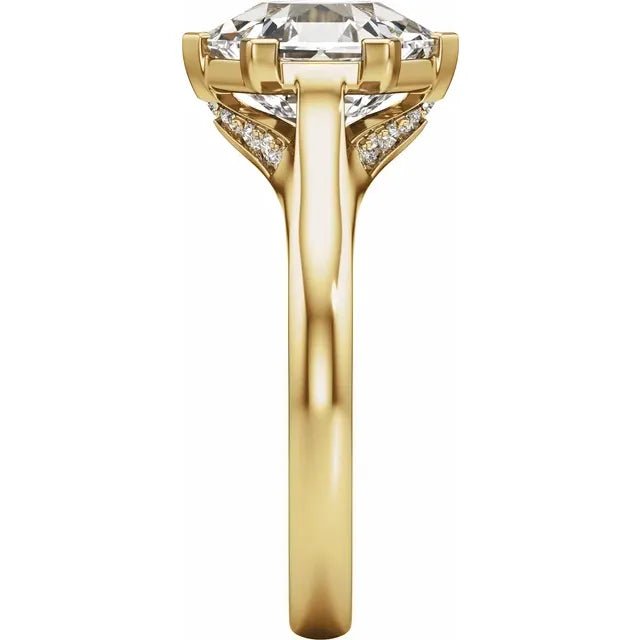 Prestige Engagement Ring - Hexagon Cut with Hidden Halo