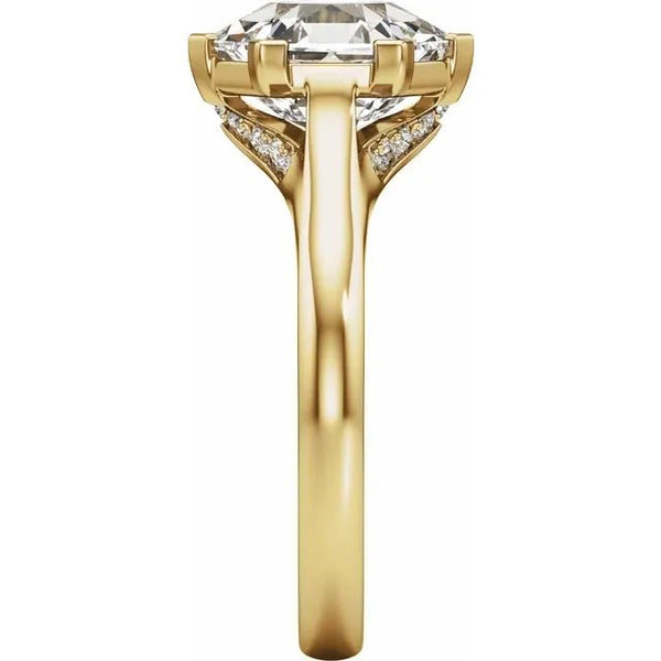 Prestige Engagement Ring - Hexagon Cut with Hidden Halo