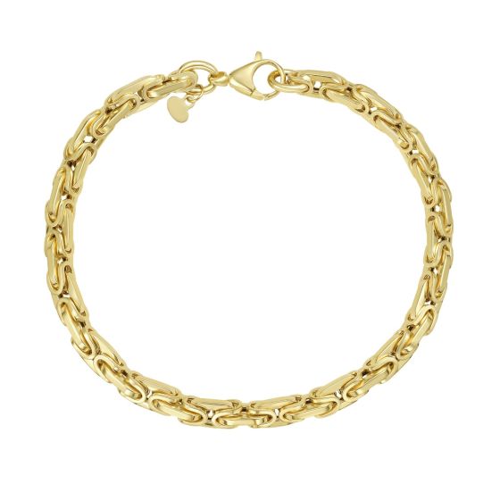 14K Yellow Gold Byzantine Link Bracelet