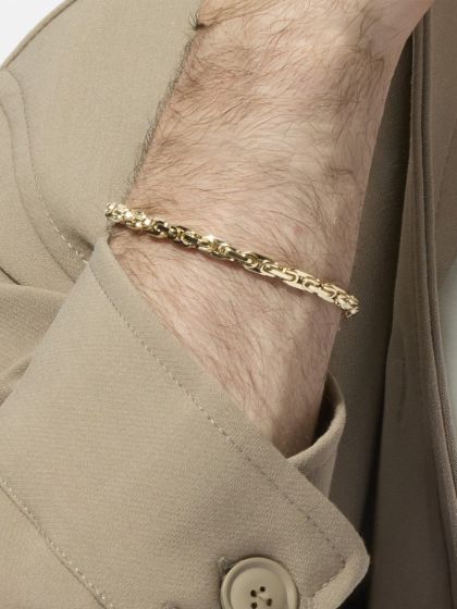 14K Yellow Gold Byzantine Link Bracelet