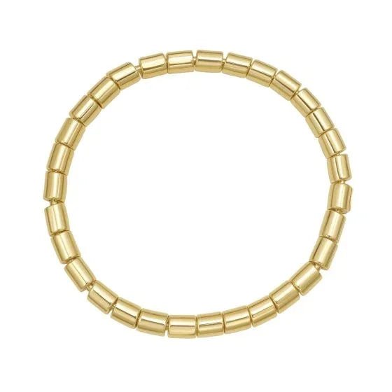 Velours de Saint-Germain, Yellow Gold Barrel Bead Bracelet