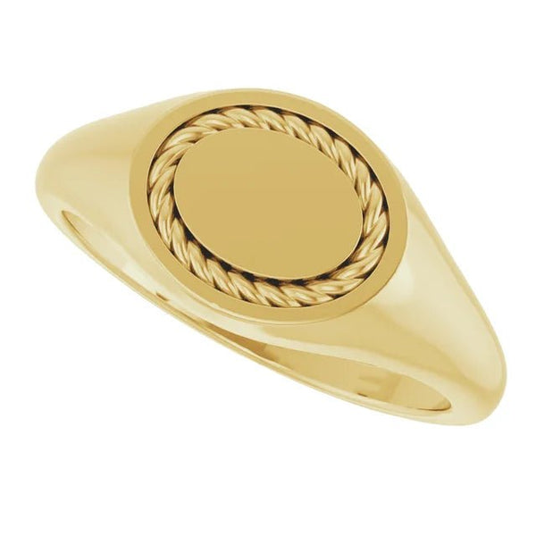 Oval Rope Signet Ring