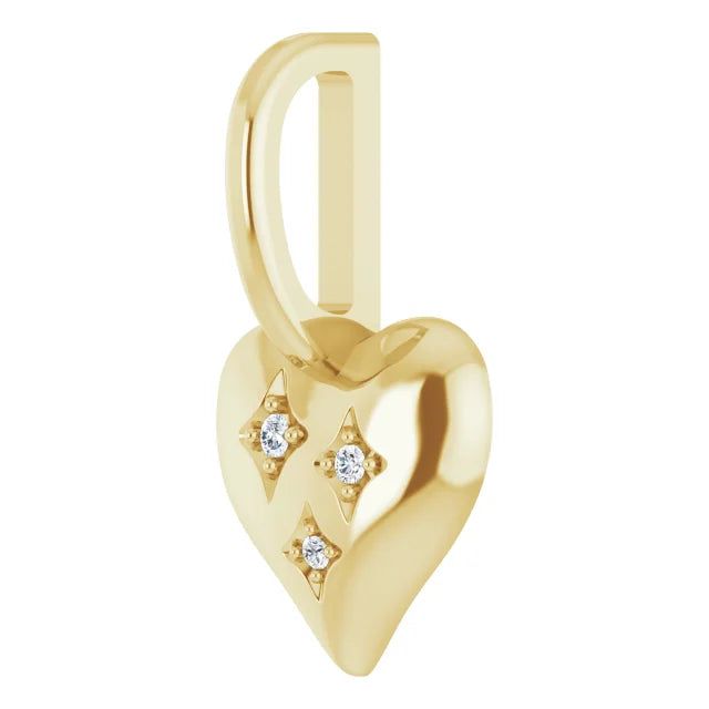 Natural Diamond Heart Charm Pendant