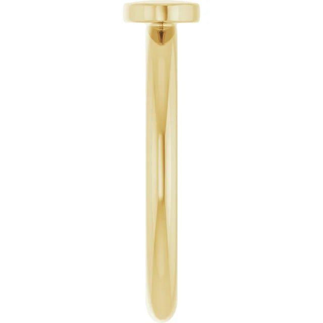 Elegant 18k yellow gold slim band ring with a polished finish.