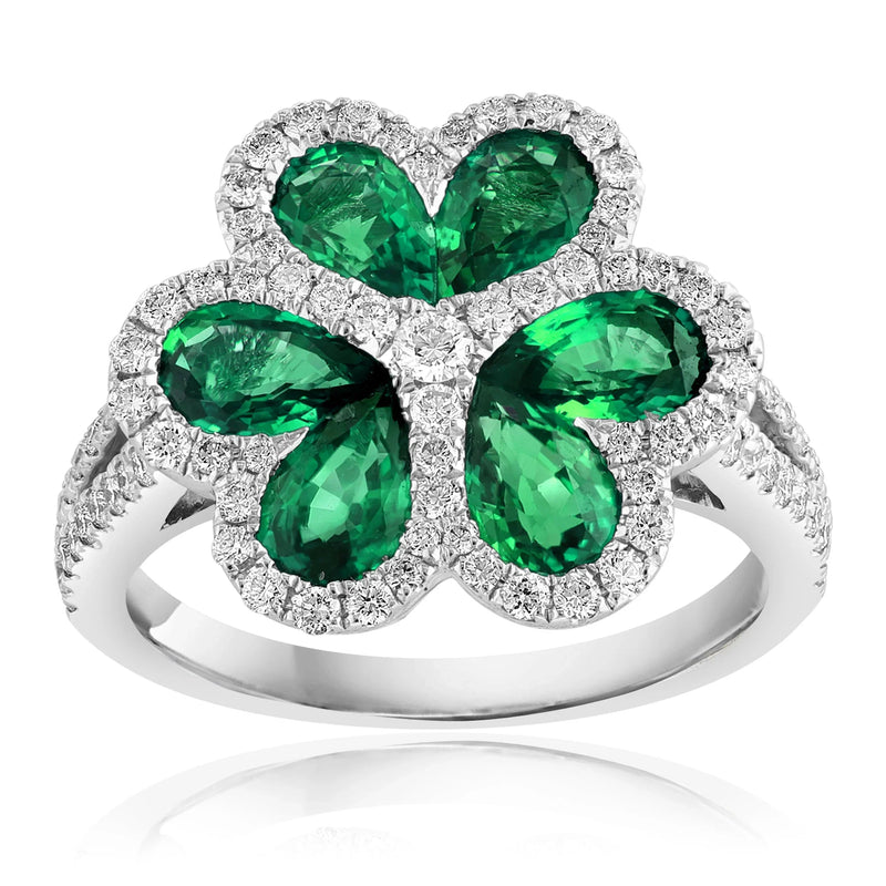 Le Trèfle, Emerald & Diamonds Ring