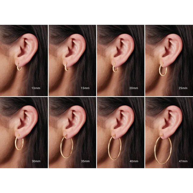 Round Tube Gold Hoop Earrings
