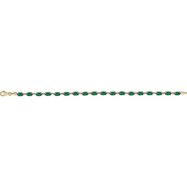 Oval Cut Ruby or Emerald Bracelet