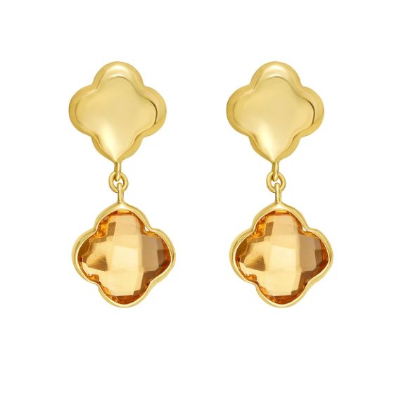 Citrine Clover Earrings