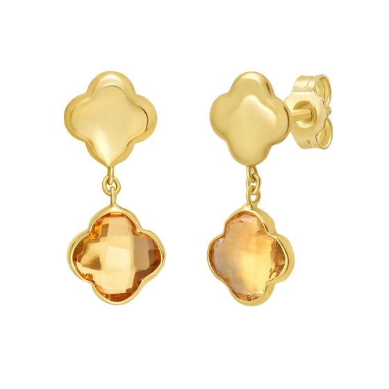 Citrine Clover Earrings