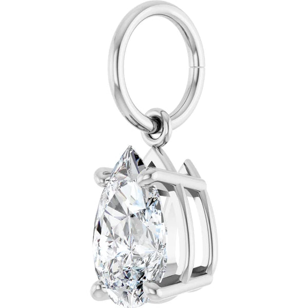 Lab-Grown Diamond Pear Charm Pendant