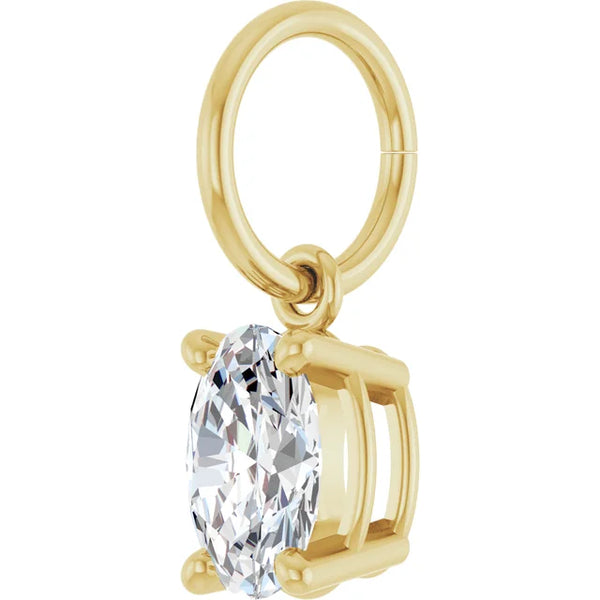 Natural Diamond Oval Charm Pendant
