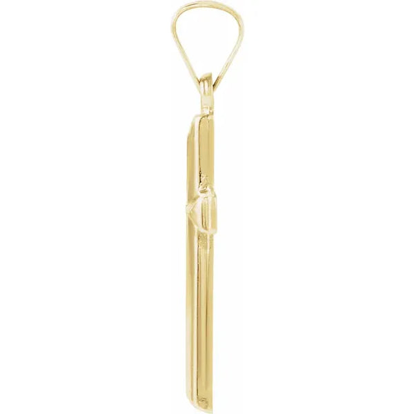 14K Yellow Gold 17x12 mm Cross Pendant