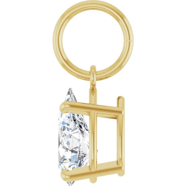Lab-Grown Diamond Pear Charm Pendant