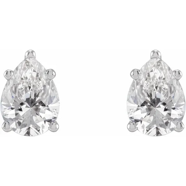 2 CTW Lab-Grown Diamond Stud Earrings Pear Shape