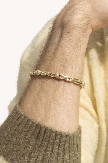 Men's Gold Cable Link Bracelet