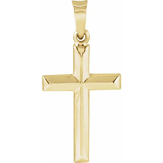 14K Yellow Gold 17x12 mm Cross Pendant
