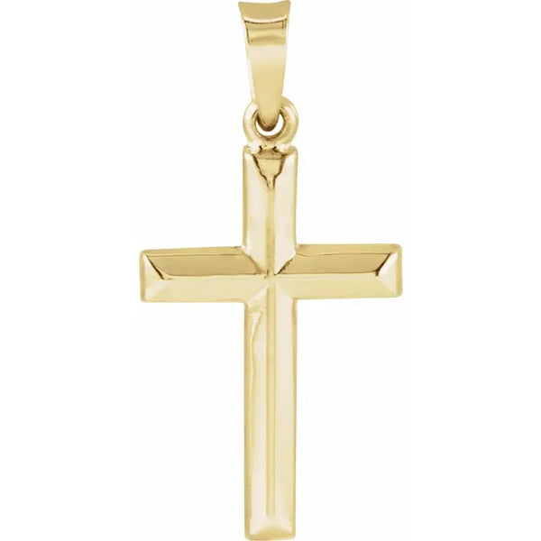 14K Yellow Gold 17x12 mm Cross Pendant