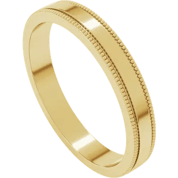 Classic 3mm Flat Band with Milgrain