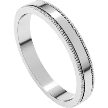 Classic 3mm Flat Band with Milgrain