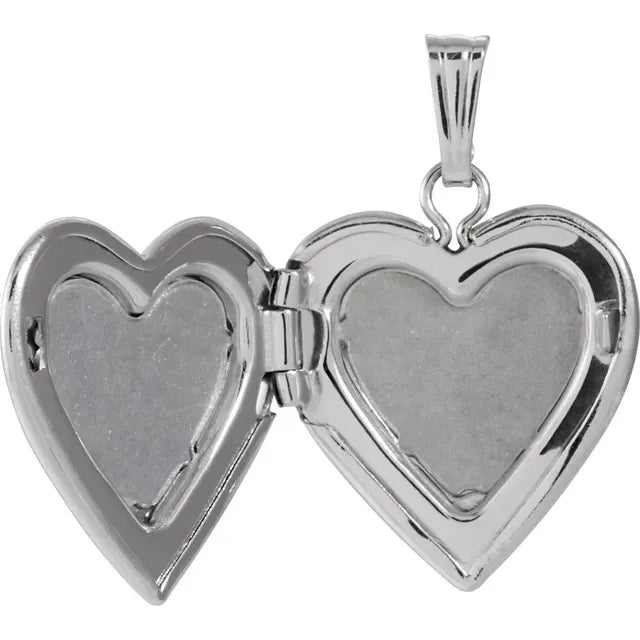 White Gold, Natural Diamond Heart Locket