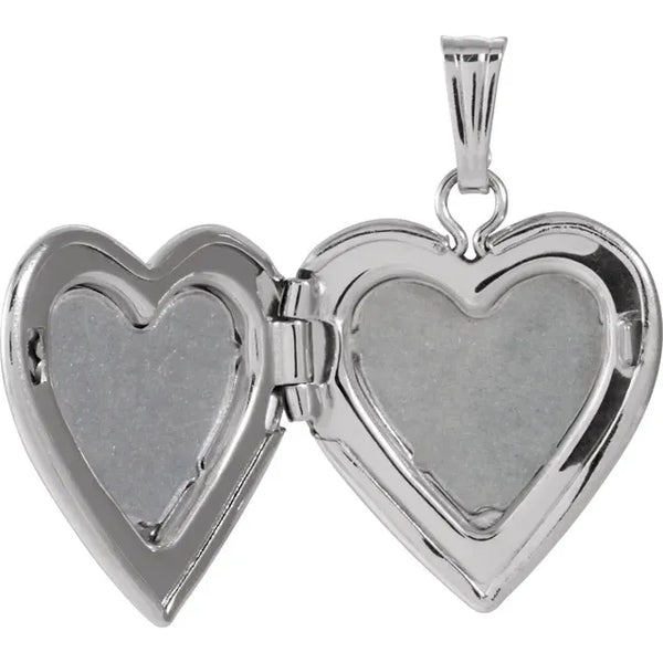 White Gold, Natural Diamond Heart Locket