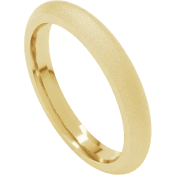 Classic 3mm Standard Fit Half Round Band - Glass Blast Finish