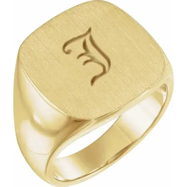 Lumière de Fontainebleau, Gold Octagon Signet Ring