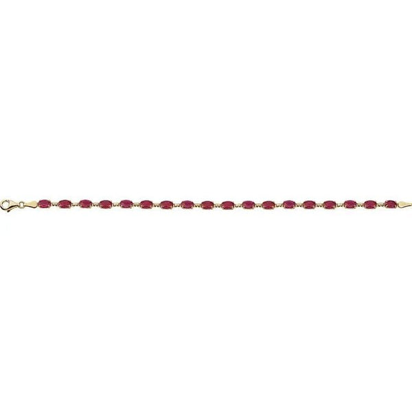 Oval Cut Ruby or Emerald Bracelet