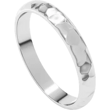 Classic 3mm Standard Fit Ultra Light Half Round Band - Hammer Finish