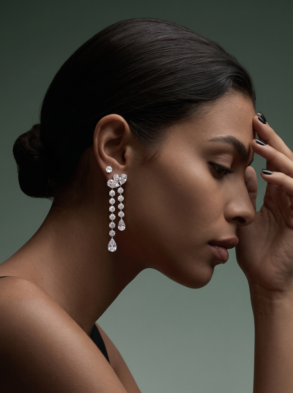 Cascade de Montmartre, Lab-Grown Diamond Dangle Earrings