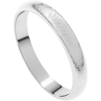Classic 3mm Standard Fit Half Round Band - Ice Finish