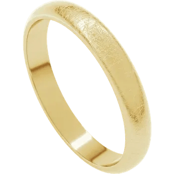 Classic 3mm Standard Fit Half Round Band - Ice Finish