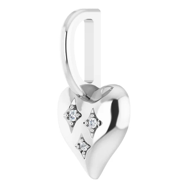 Natural Diamond Heart Charm Pendant