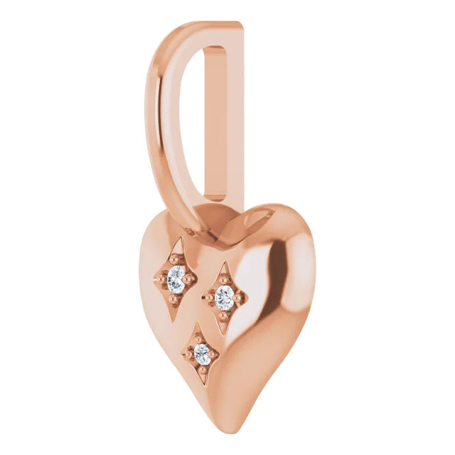 Natural Diamond Heart Charm Pendant