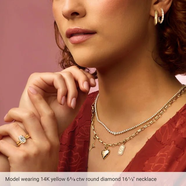 Graduated Diamond Tennis Necklace 6 5/8 CTW