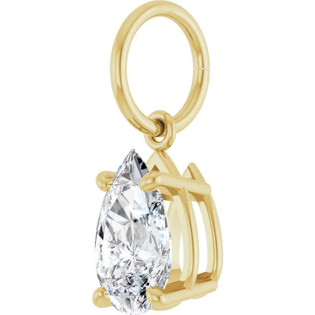Lab-Grown Diamond Pear Charm Pendant