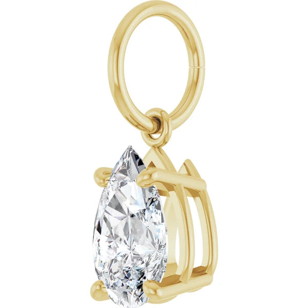 Lab-Grown Diamond Pear Charm Pendant