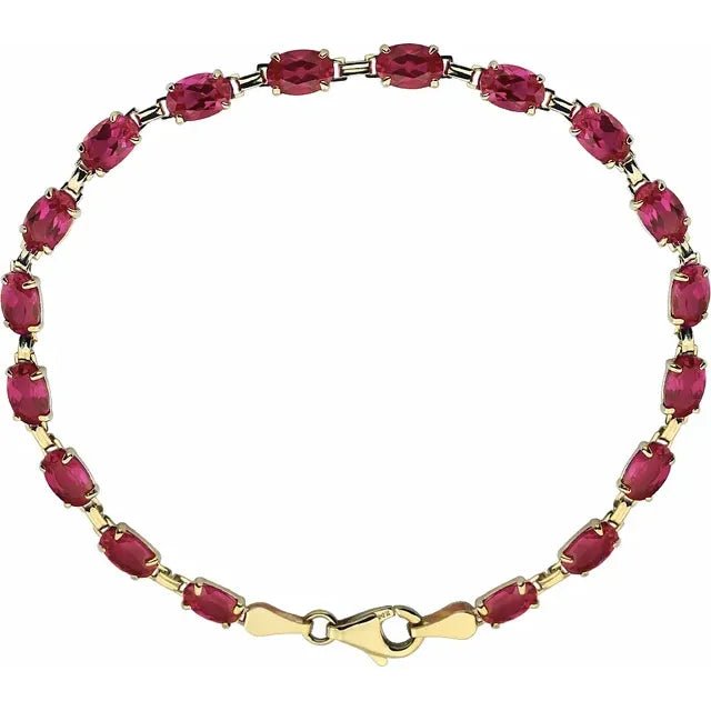 Oval Cut Ruby or Emerald Bracelet