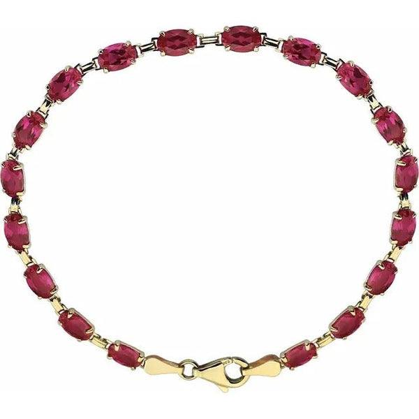 Oval Cut Ruby or Emerald Bracelet