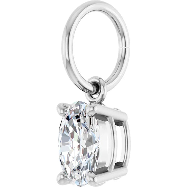 Natural Diamond Oval Charm Pendant