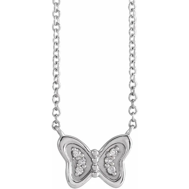 Natural Diamond Butterfly Necklace